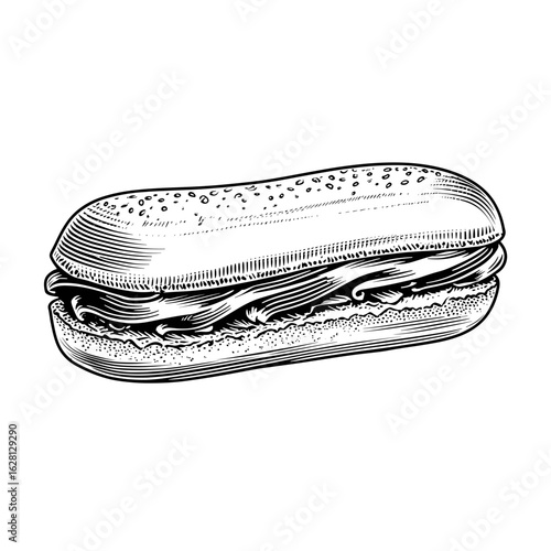 Eclair pastry with glaze and filling on white background  
