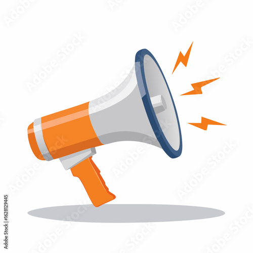 Vector illustration of a loud megaphone or bullhorn for announcement and marketing concepts.