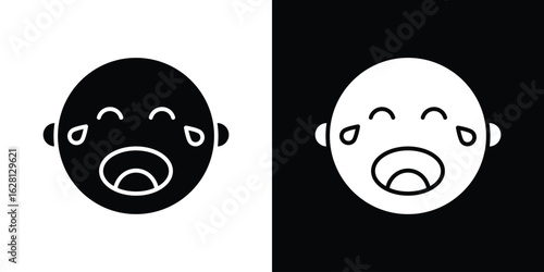 Crying baby icon Pixel perfect vector graphics. Symbol, logo illustration.