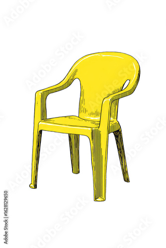 Bright yellow plastic children's chair