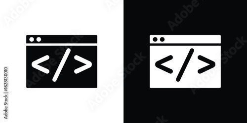 Coding icon Pixel perfect vector graphics. Symbol, logo illustration.