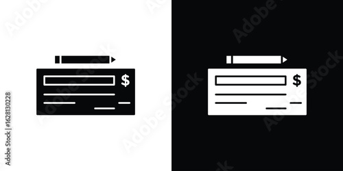 Checkbook icon Pixel perfect vector graphics. Symbol, logo illustration.