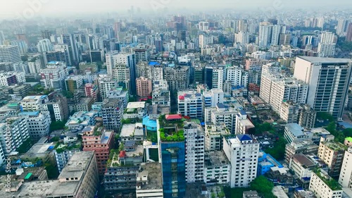 a dense urban cityscape with numerous buildings and infrastructure farmgate dhaka bangladesh