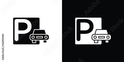 Car parking icon Pixel perfect vector graphics. Symbol, logo illustration.