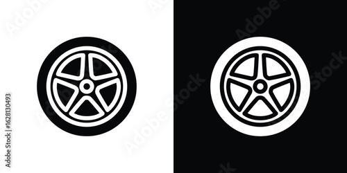 Car wheel icon Pixel perfect vector graphics. Symbol, logo illustration.