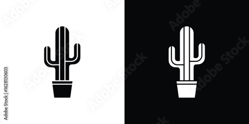 Cactus icon Pixel perfect vector graphics. Symbol, logo illustration.