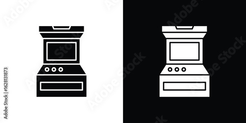 Arcade game machine icon Pixel perfect vector graphics. Symbol, logo illustration.