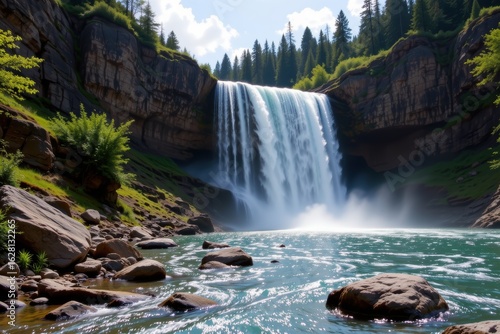 waterfalls form when a river crosses a sudden drop in land elevation caused by geological faults or erosion producing a beautiful natural water feature.