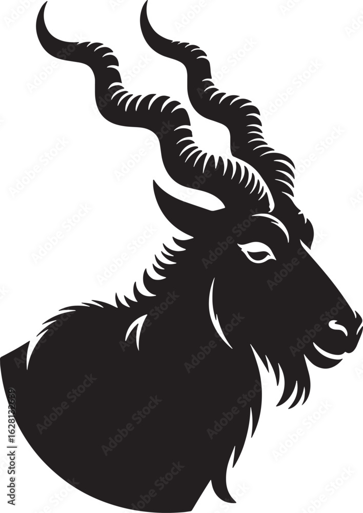 Fototapeta premium majestic Markhor goat isolated silhouette line art illustration design stock photos royalty free image premium quality