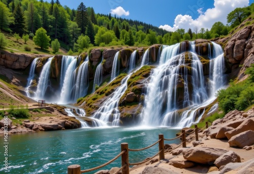 waterfalls form when rivers flow over resistant rock that overlays softer rock erosion carves out ledges causing water to fall freely creating dramatic natural cascades.
