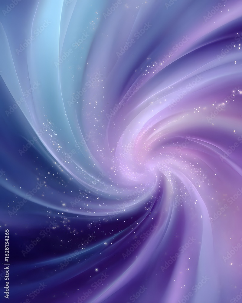 Obraz premium Abstract swirl of purple and blue colors creating a dreamy cosmic effect with sparkling elements