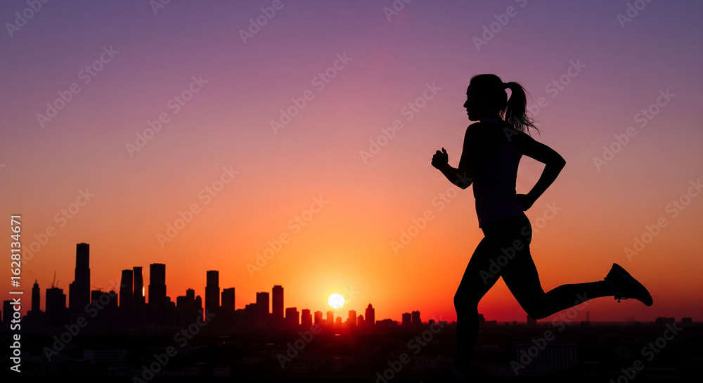 Fototapeta premium Zenith Serenity: Women, Men, and the Concept of Healthy Exercise Above the World