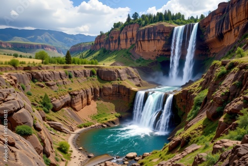 waterfalls cause erosion at cliff bases forming plunge pools which deepen over time eroding rock and causing overhanging cliffs to collapse and waterfalls to retreat upstream naturally.