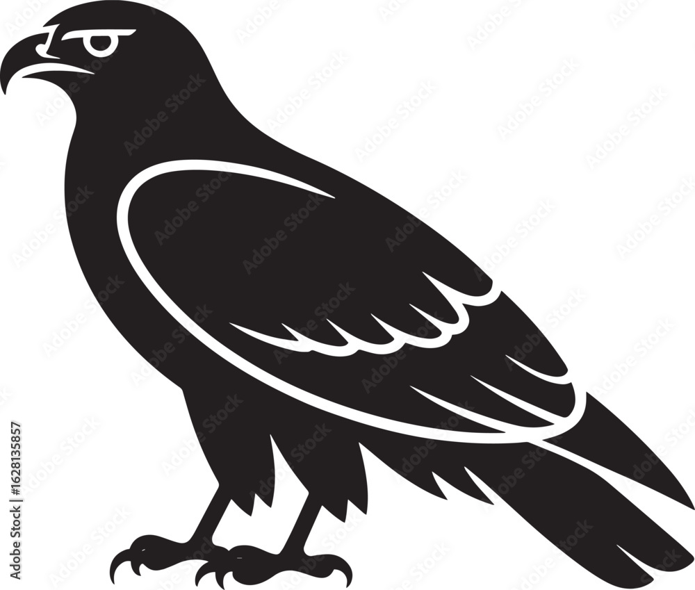 Obraz premium Majestic Eagle Silhouette Vector A Bold and Elegant Design for Wildlife and Patriotic Projects