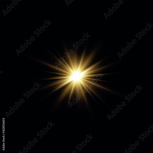 Wallpaper Mural Yellow sun with rays and glow on transparent like background Torontodigital.ca