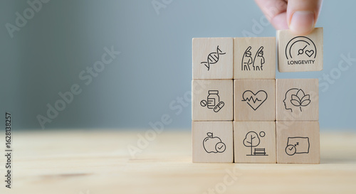 Photos Health and longevity, longevity economy concept