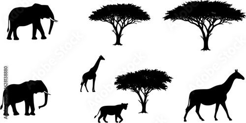 african wildlife animal silhouettes collection

