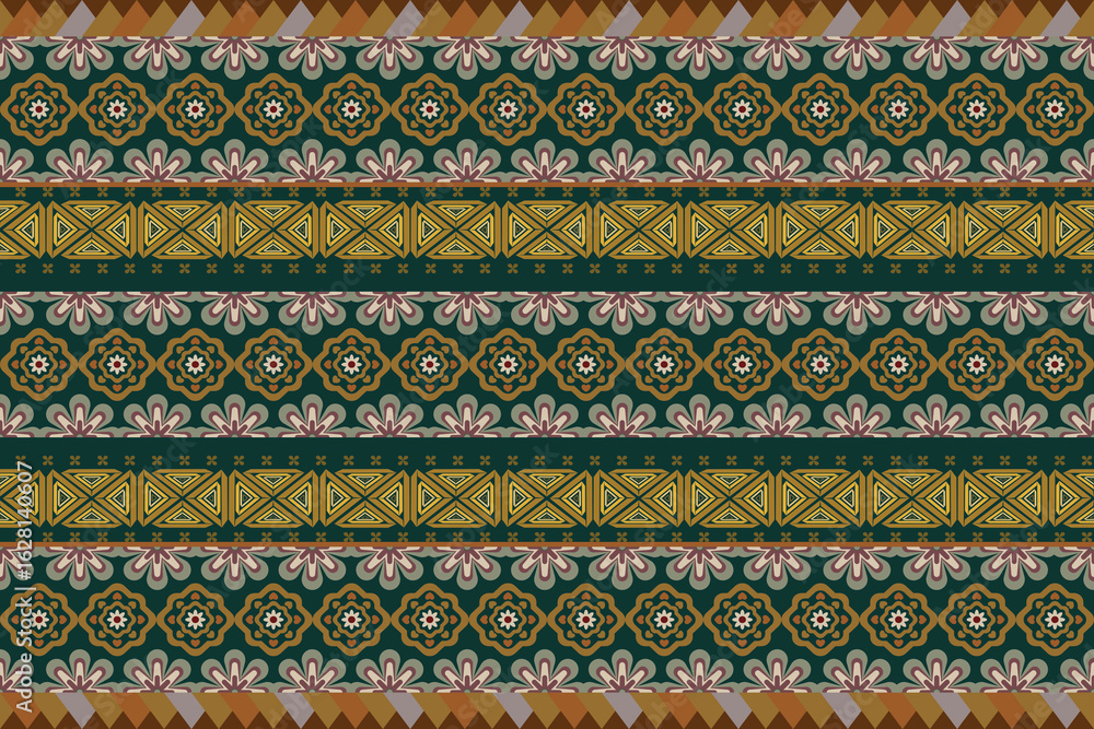 Fototapeta premium Ikat abstract ethnic art seamless pattern Mexican style wallpaper, set, geometric, oriental, fabric, clothing, print, ornament, Aztec geometric, furniture