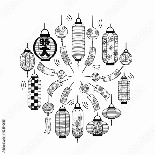 Japanese Lantern and Windchime