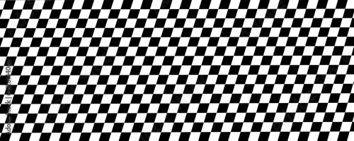 Checkered flag. Race background. Formula one start flag. Racing flag, race pattern. Banner seamless chessboard, checkerboard texture. Wide checker background