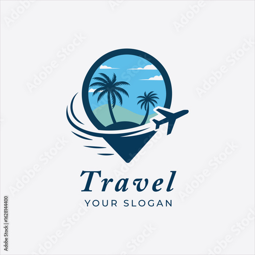 Travel agency service logo design vector.