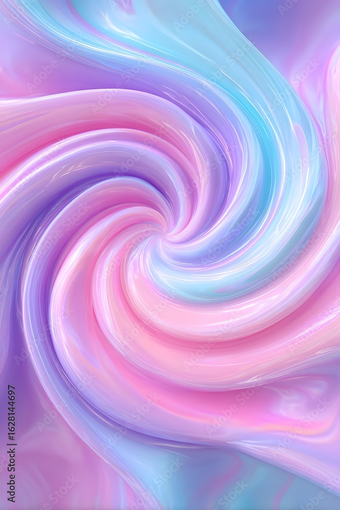 Obraz premium Abstract swirling pastel colors creating a mesmerizing vortex effect, ideal for backgrounds or designs