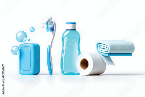 Daily Personal Care and Bathroom Hygiene Collection 3D