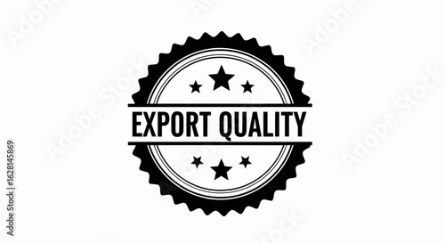 Export quality stamp with stars, a vector illustration.