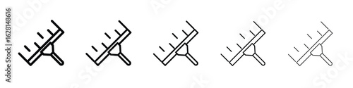 Window squeegee icon logo. Black line icon, vector illustrations.