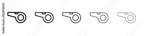 Whistle icon logo. Black line icon, vector illustrations.