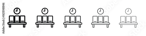 Waiting Room icon logo. Black line icon, vector illustrations.