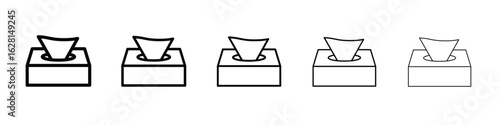 Tissue box icon logo. Black line icon, vector illustrations.