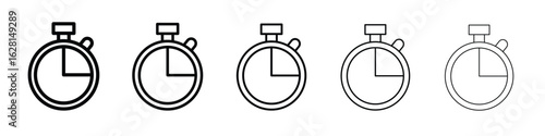 Timer icon logo. Black line icon, vector illustrations.