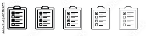Survey icon logo. Black line icon, vector illustrations.