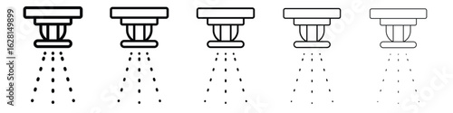 Sprinkler icon logo. Black line icon, vector illustrations.