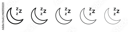 Sleep icon logo. Black line icon, vector illustrations.