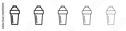Shaker cup icon logo. Black line icon, vector illustrations.