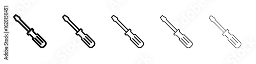 Screwdriver icon logo. Black line icon, vector illustrations.