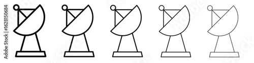 Satellite dish icon logo. Black line icon, vector illustrations.