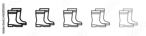 Rubber Boots icon logo. Black line icon, vector illustrations.