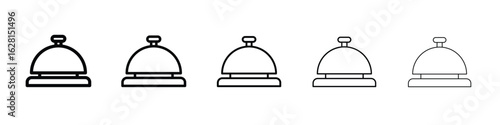 Reception bell icon logo. Black line icon, vector illustrations.