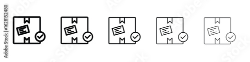 Order receive icon logo. Black line icon, vector illustrations.