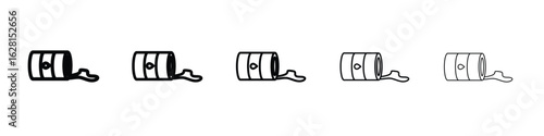 Oil spill icon logo. Black line icon, vector illustrations.