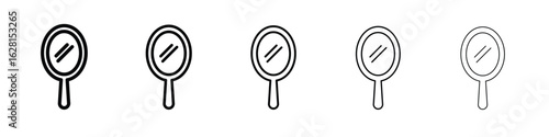 Mirror icon logo. Black line icon, vector illustrations.