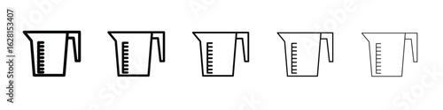 Measuring cup icon logo. Black line icon, vector illustrations.