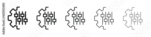 Mass customization icon logo. Black line icon, vector illustrations.