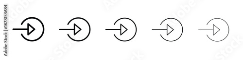 Login icon logo. Black line icon, vector illustrations.
