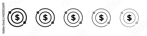 Liquidity icon logo. Black line icon, vector illustrations.