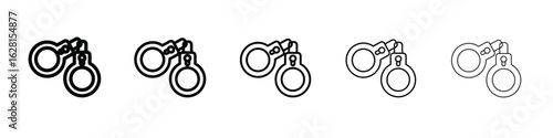 Handcuffs icon logo. Black line icon, vector illustrations.