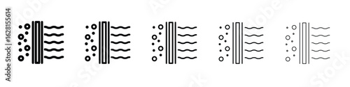 Filtration icon logo. Black line icon, vector illustrations.